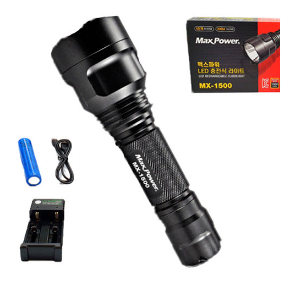 LED라이트 검사랜턴 CREE LED 1500LM 방수써치랜턴 MX-1500 18650