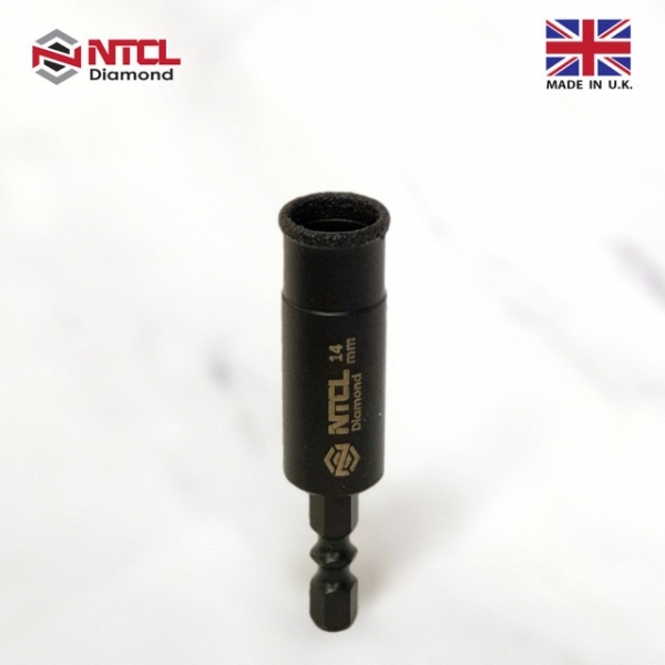 NTCL 다이아몬드 융착 코어 비트 타일 기리 14mm 유리 대리석 임팩기리