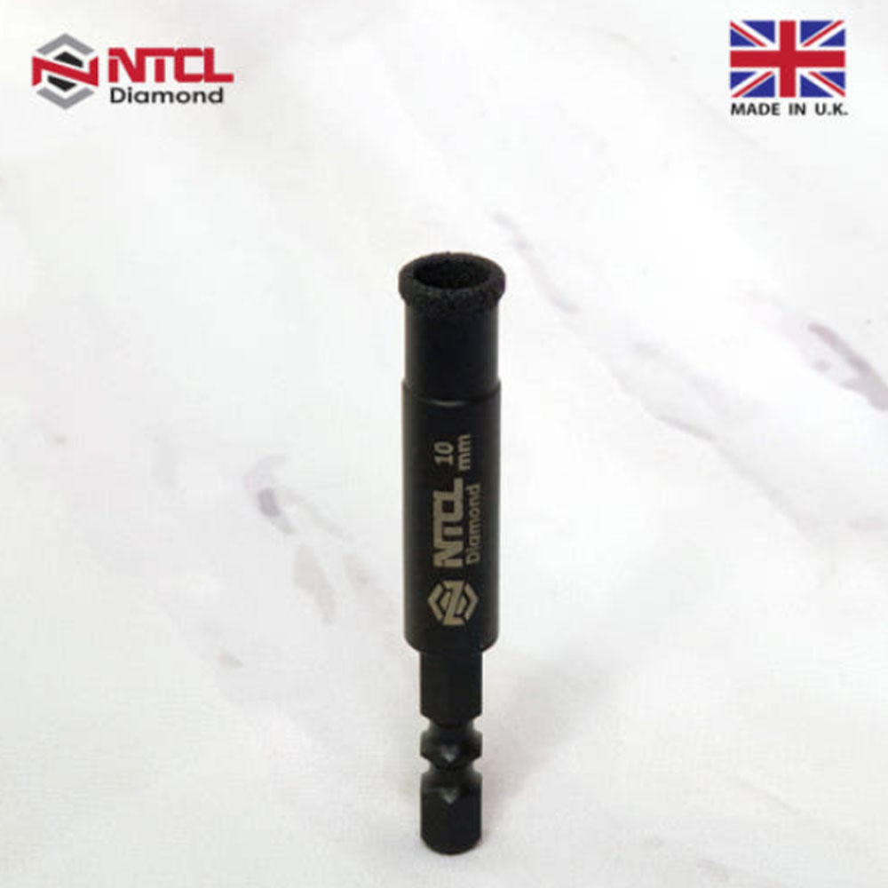 NTCL 다이아몬드 융착 코어 비트 타일 기리 10mm 유리 대리석 임팩기리