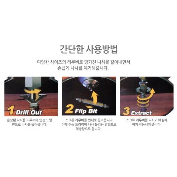반대탭 빽탭 부러진 망가진 뭉개진 마모된 볼트 나사 피스 풀기 빼기 빼는 제거 공구