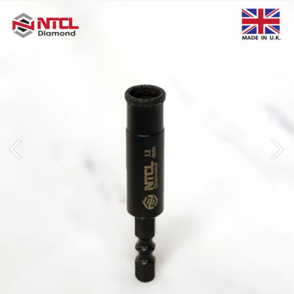 NTCL 융착코어비트 12mm 다이아몬드 홀쏘 유리 세라믹 대리석 타일 천공작업 코아비트