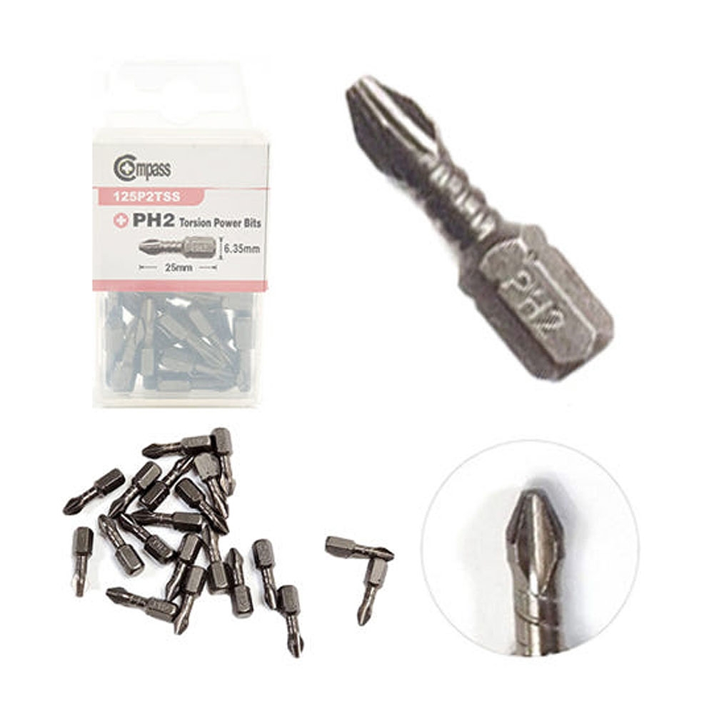 드릴비트 드라이버 토션 십자팁 드릴날 6.35mm 단용비트 숏 짧은 125P2TSS