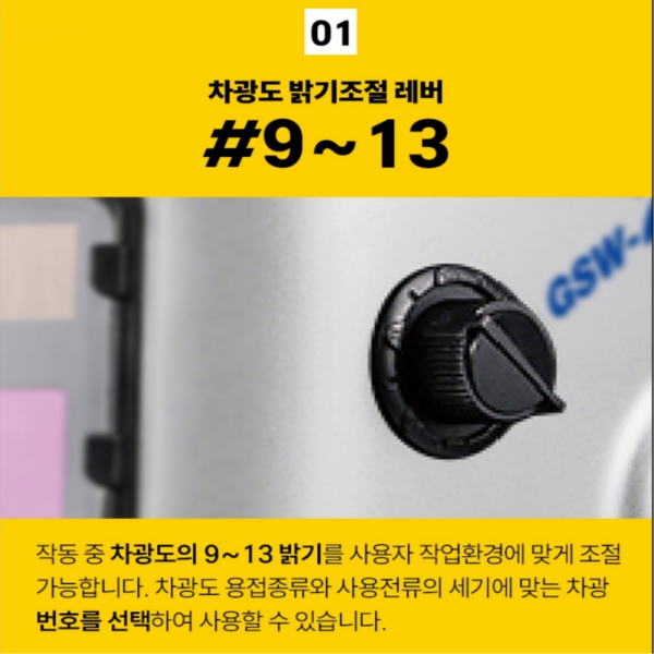 기성 자동용접면 헬멧 용접마스크 GSW-2500 옐로우