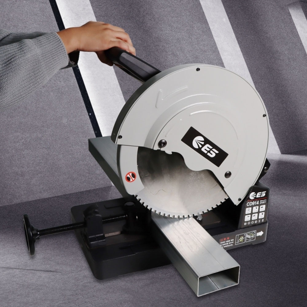 ES산업 경금속 앵글 파이프봉재 비철 2200W 금속절단기 355mm CD914