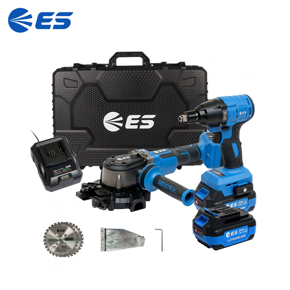 ES산업 충전 임팩트 드라이버렌치 철근 절단기 콤보세트 20V 5.0Ah EL20RWSC
