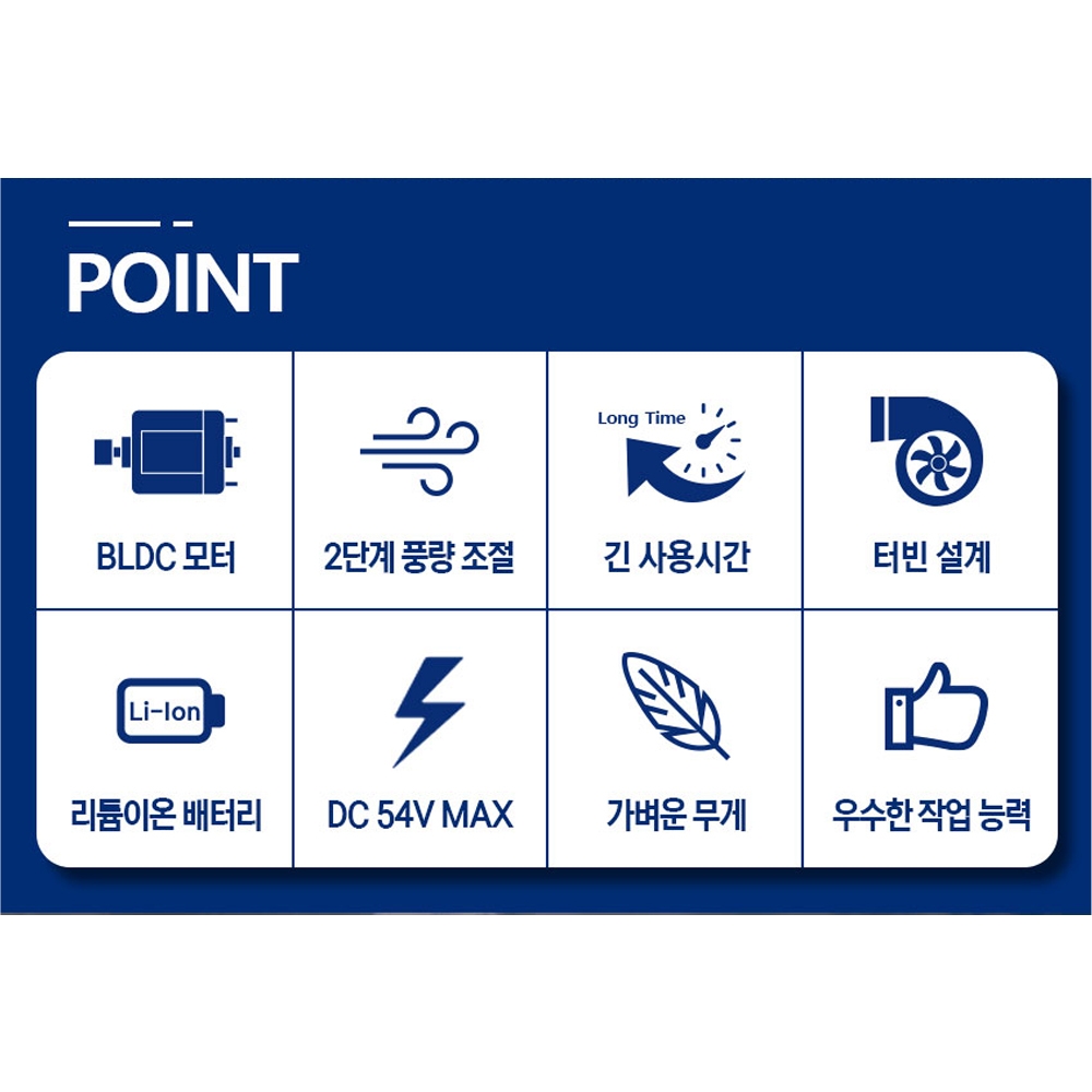 ES산업 초강력 충전송풍기 23000RPM 낙엽 눈 물기 40V 6.0Ah세트 LB454