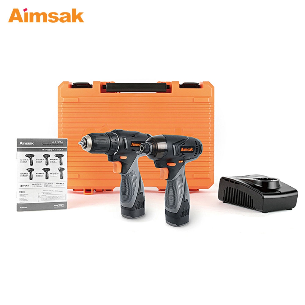 아임삭 드라이버드릴 임팩트드라이버 충전콤보키트 14.4V 2.0Ah AO414RM∥3G