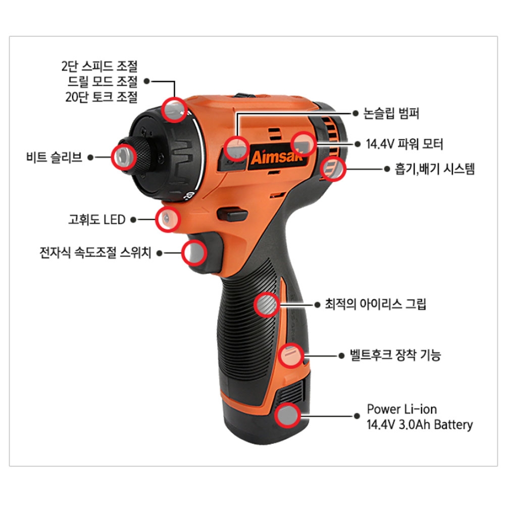 아임삭 슬리브타입 충전드라이버드릴 14.4V 3.0Ah BL14RS503