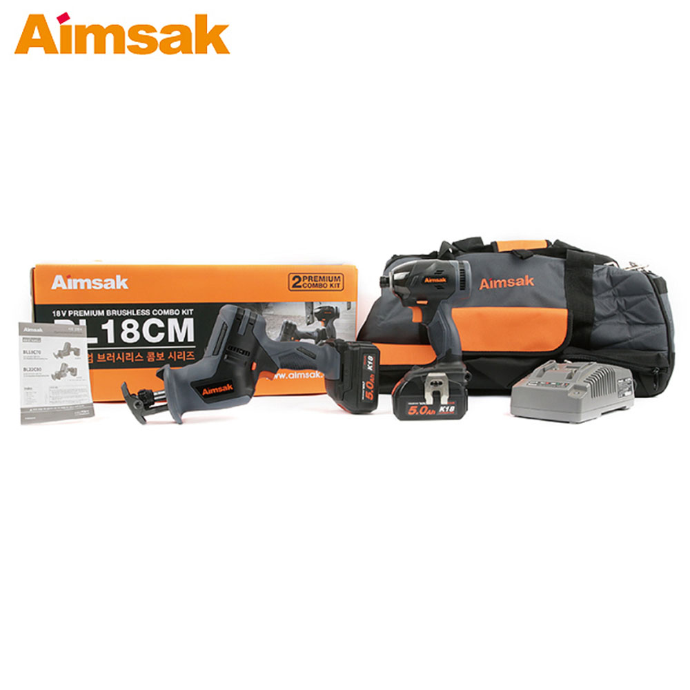 아임삭 브러시리스 충전컷소 임팩트드라이버 콤보세트 18V 5.0Ah BL18CM