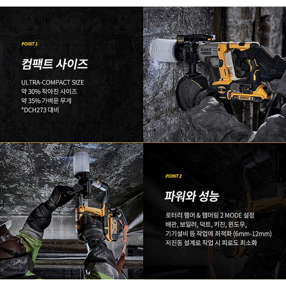 디월트 SDS-PLUS 충전 로타리해머드릴 20V MAX 5.0Ah세트 DCH172P2