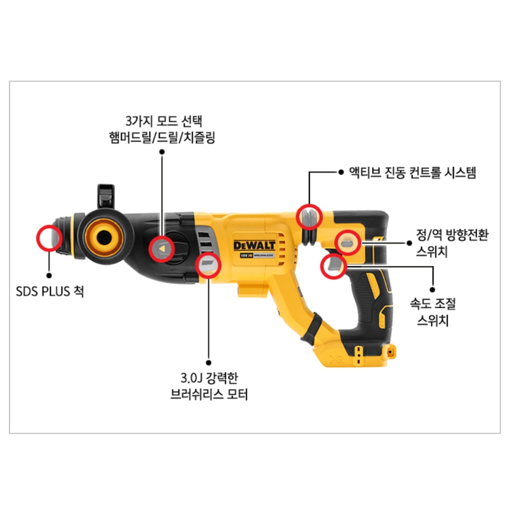 디월트 BL 3모드 충전 로터리해머드릴 20V MAX DCH263KN 본체만