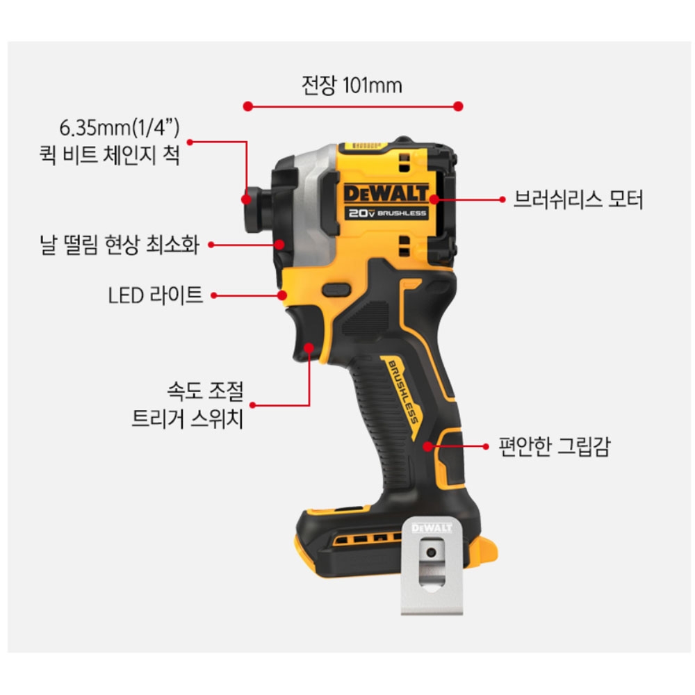 디월트 충전임팩트드라이버 18V 205Nm 브러쉬리스 DCF850N 본체만