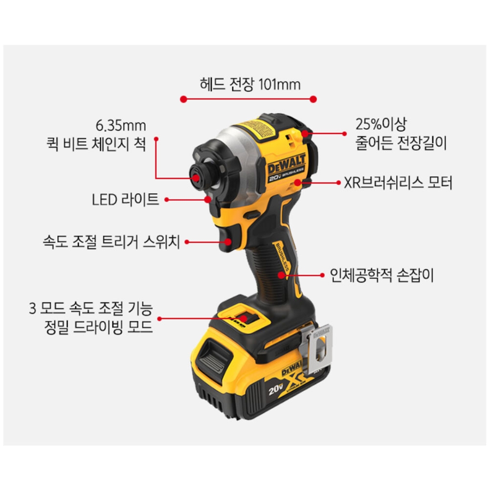 디월트 브러쉬리스 충전임팩트드라이버 18V 5.0Ah세트 DCF850P2A