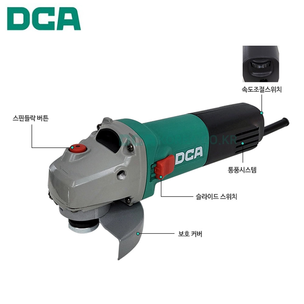 DCA 유선 그라인더 100mm 6단계속도조절 1020W ASM10-100