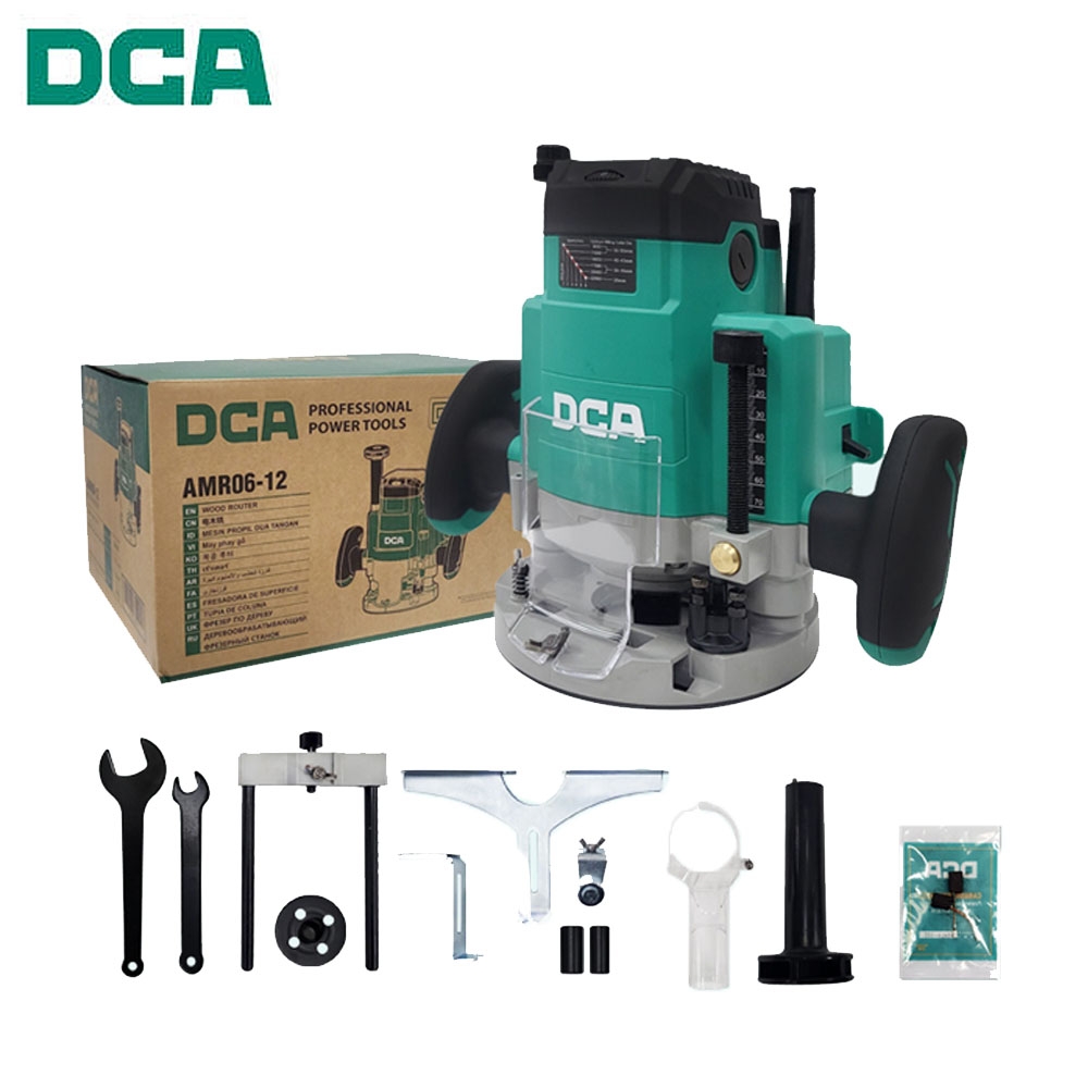 DCA 홈파기 경첩 문틀 홈파기 6단속도조절 루터 2000W AMR06-12
