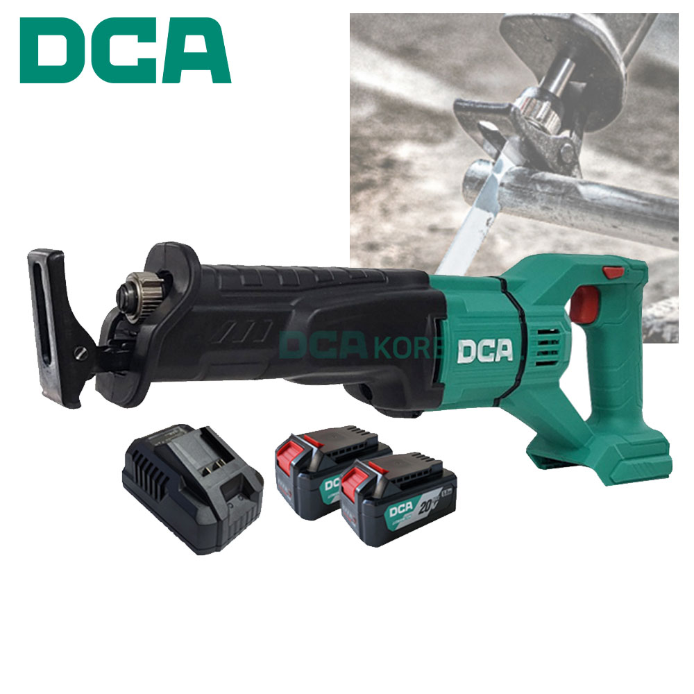 DCA 원터치날교체 철재 나무 파이프 20V 5.0Ah 2팩 충전컷소 ADJF02-28FK