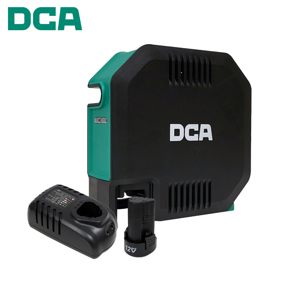 DCA 자전거 타이어 공기압 8.3bar 12V 2.0Ah 충전공기주입기 ADQE120DK