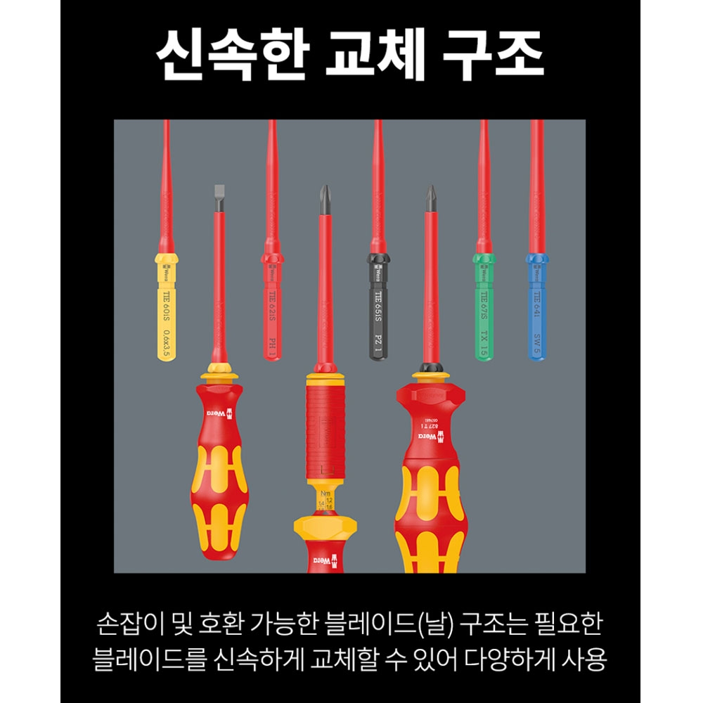 베라 전기작업 KK VDE 16 절연토크조정 스크류드라이버세트 16P 05006609001