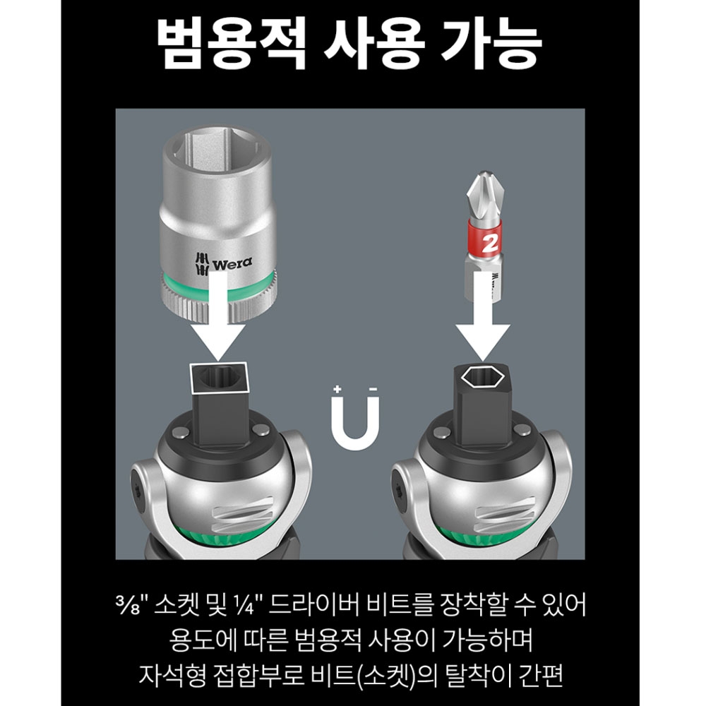 베라 8009 자이클롭셋1 라쳇핸들 드라이버 포켓세트 13PCS 05004280001