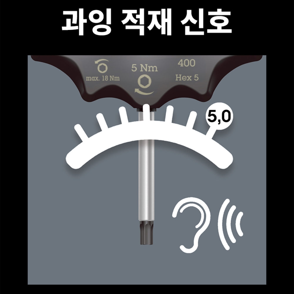 베라 400 육각토크 스크류드라이버 5.0Nm T핸들고정토크 육각렌치 05005081001