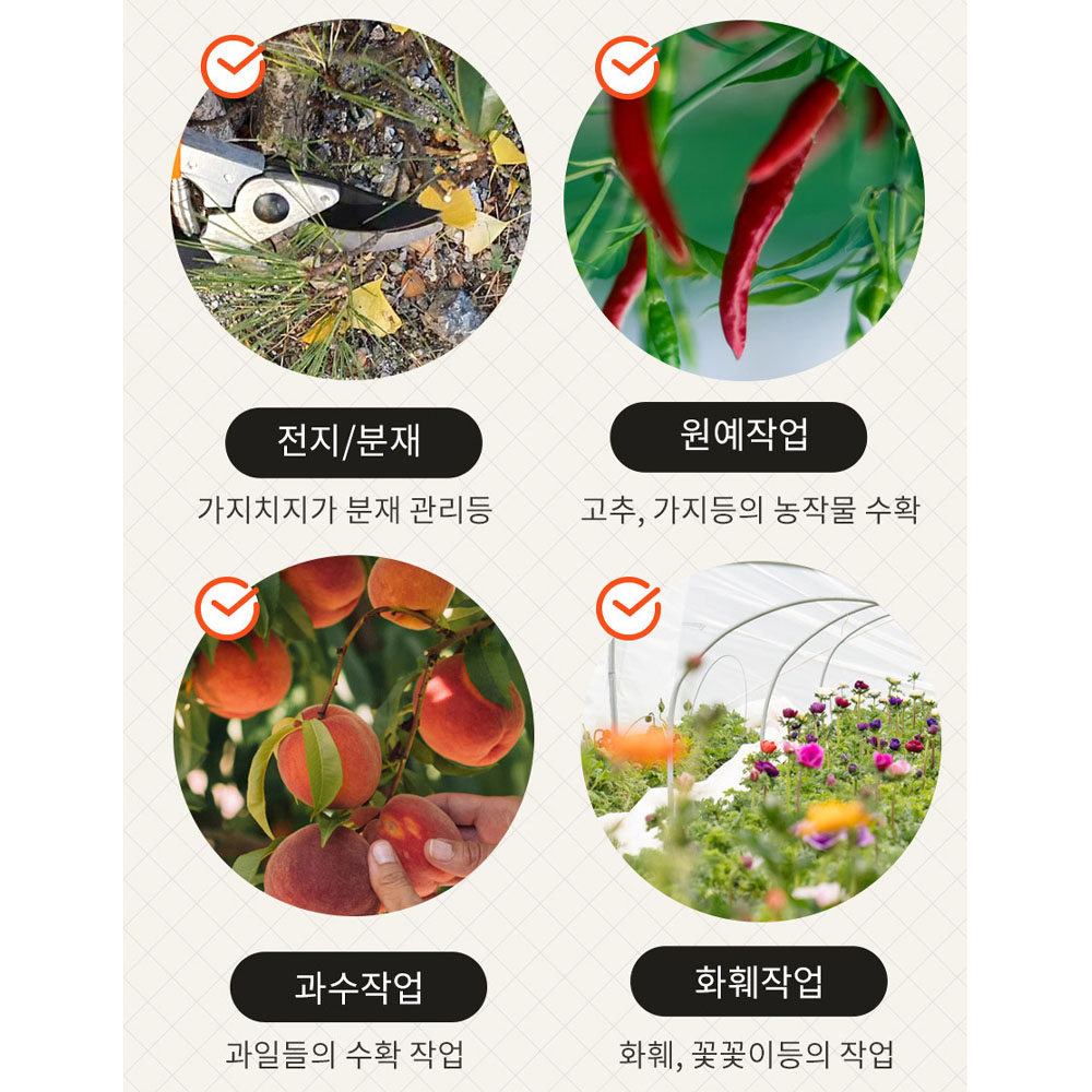 켄도 전지 분재 원예 과수 화훼 200mm 알루미늄 원예가위 일반날 60120