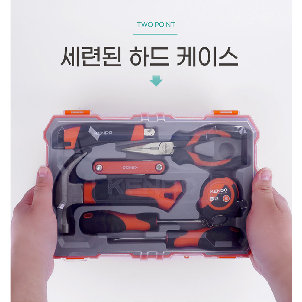 켄도 드라이버 펜치 몽키 컷터칼 줄자 가정용 수공구세트 13PCS 86129