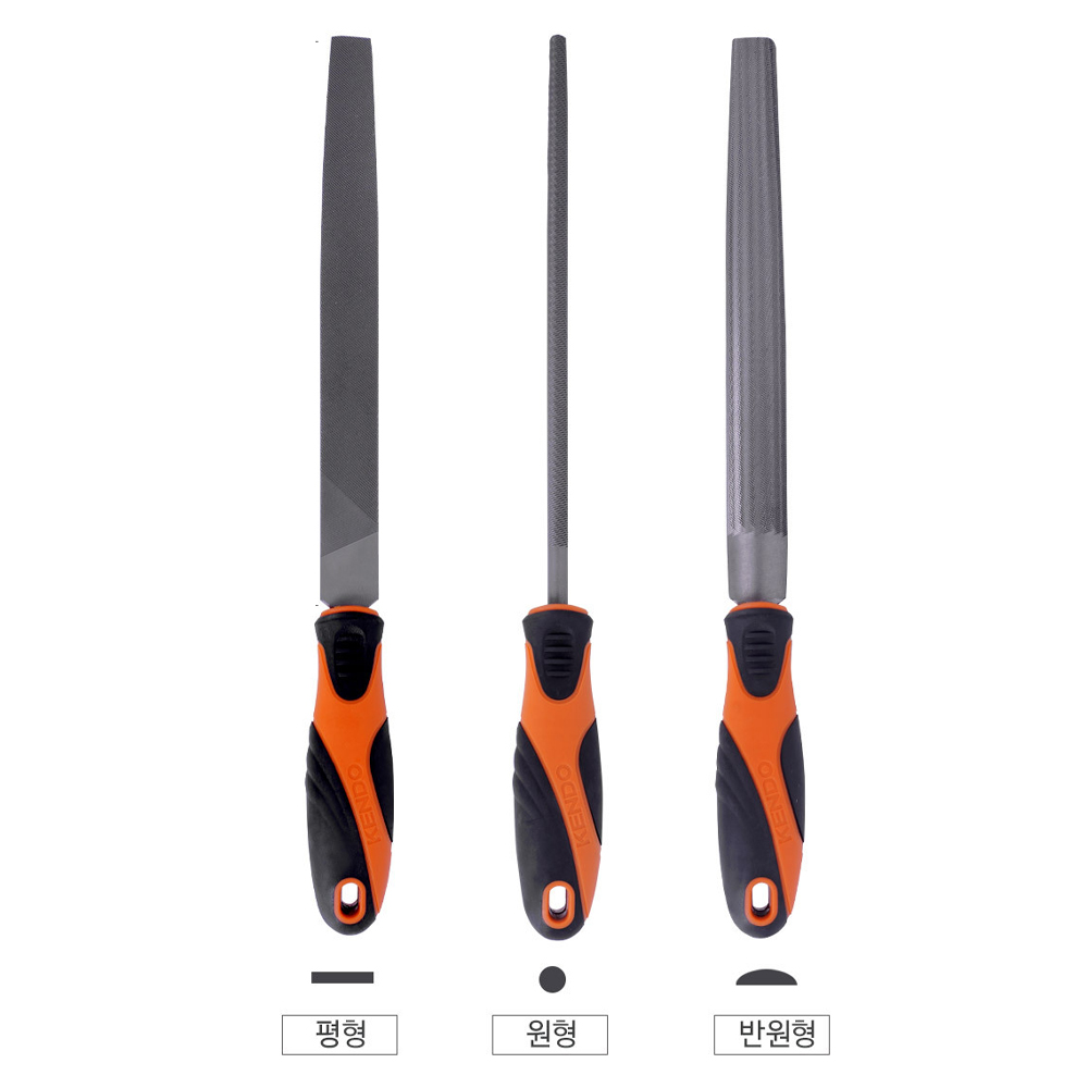 켄도 야스리 평형 반원 원형 철공작업 일상수리 3PCS 철곡용 줄세트 85118