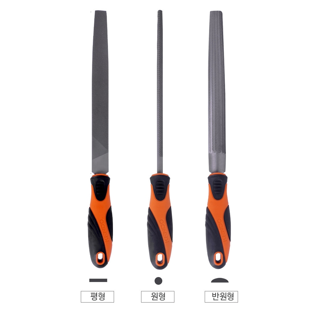 켄도 야스리 평형 반원 원형 철공작업 일상수리 3PCS 철곡용 줄세트 85118