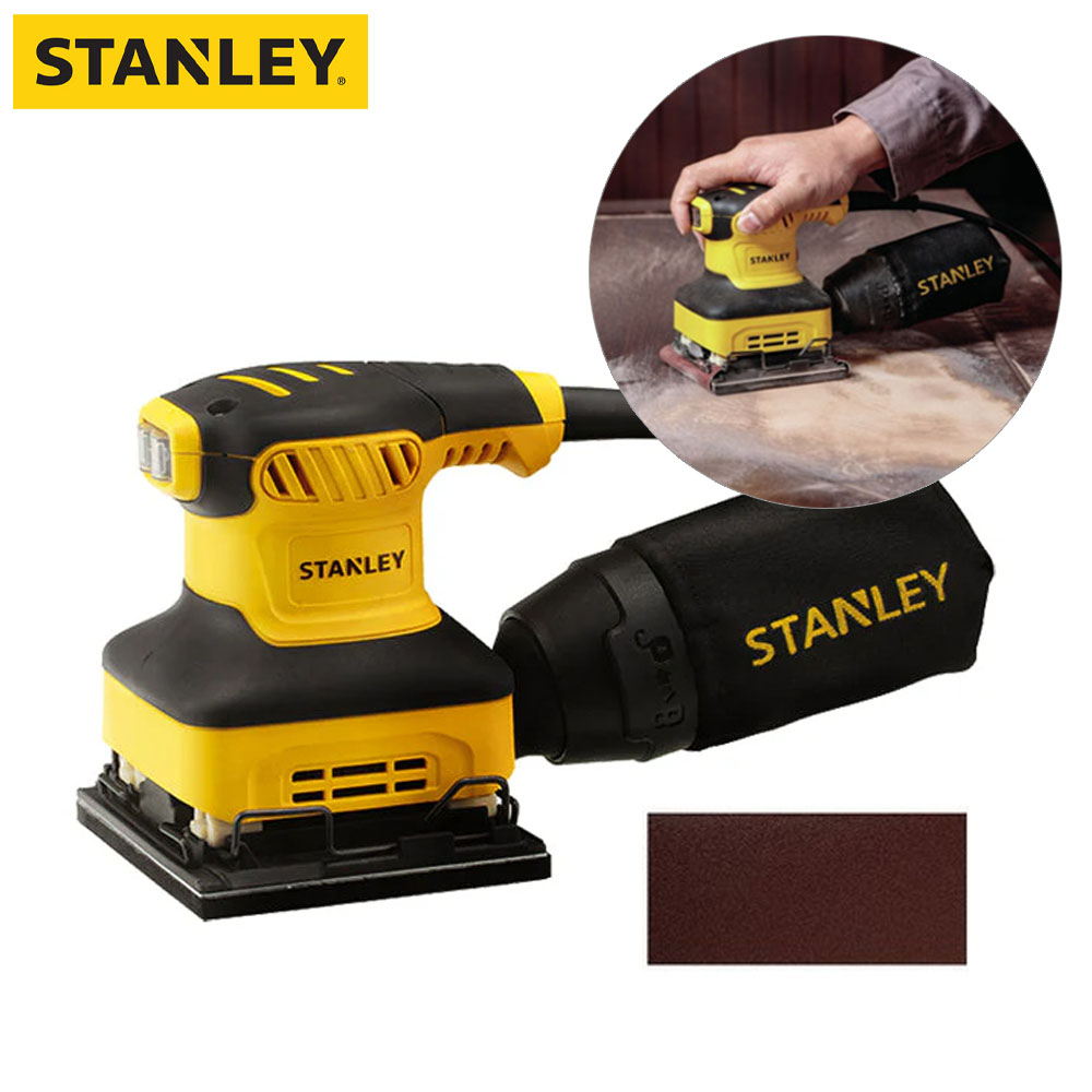 스탠리 거친목재 광택 퍼티 페인트 평면작업 240W 1/4 오비탈 사각샌더 SS24