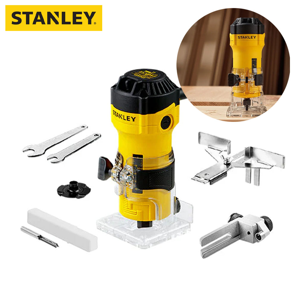 스탠리 조각 면취기 목공 트리밍 L자형 베이스 6mm 550W 전기 트리머 ST55