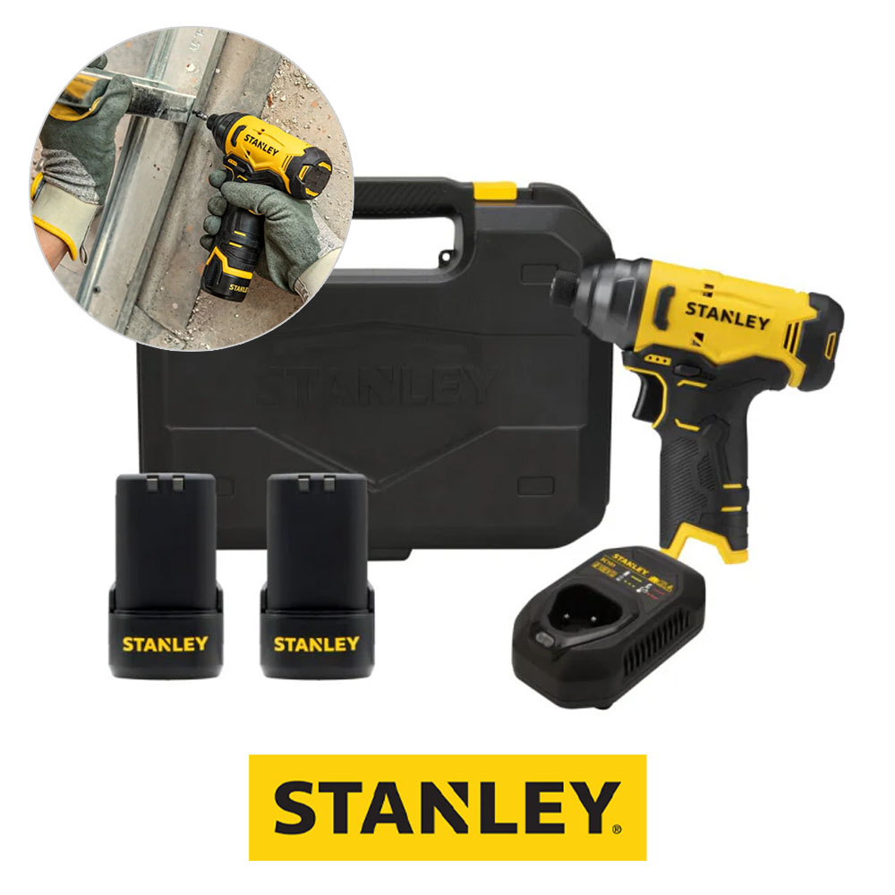 스탠리 과부하보호기능 댐퍼디자인 12V 2.0Ah세트 충전임팩드라이버 SCI10D2K