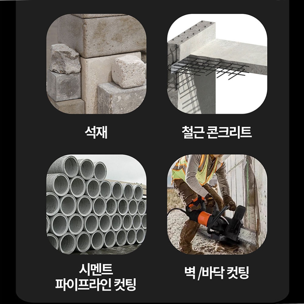 HMC 벽체절단기 콘크리트 체인쏘 480mm 전기체인톱 체인톱날 별도구매 HMC-BL480