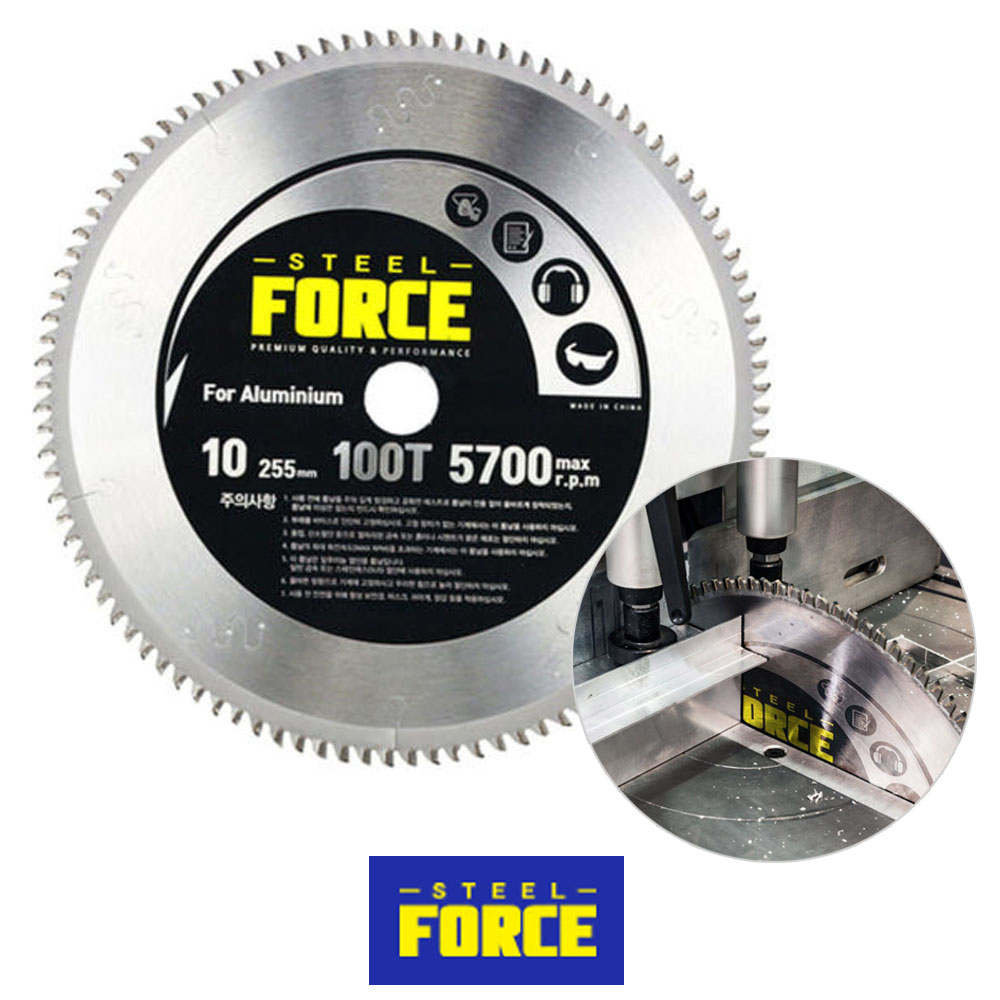 스틸포스 알루미늄 팁쇼 원형톱날 255mm 100T 고속절단기날 TH-AC255SB