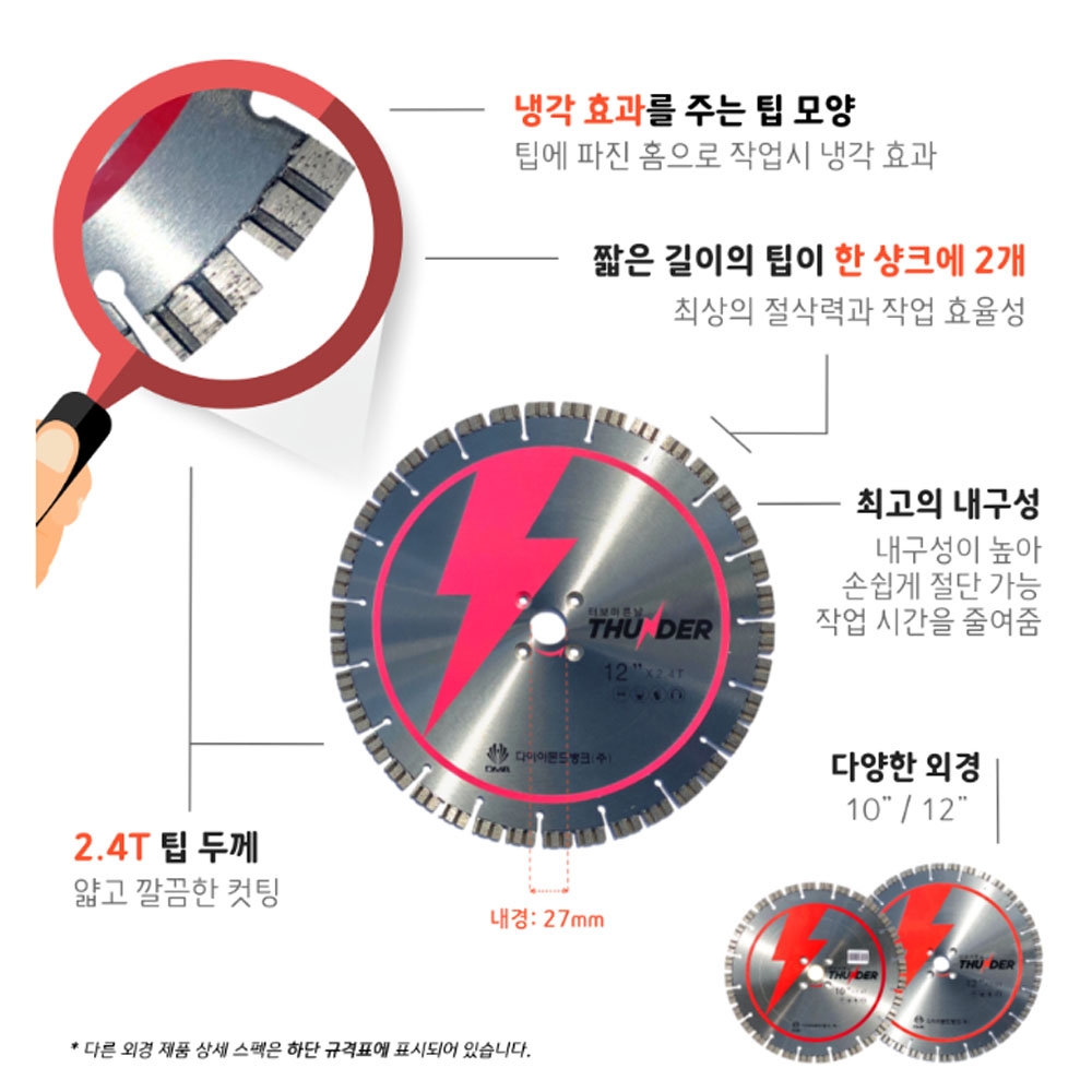 DMB 콘크리트 석재 보수작업 다이아몬드 컷팅 250mm 2.4T 썬더 터보마른날