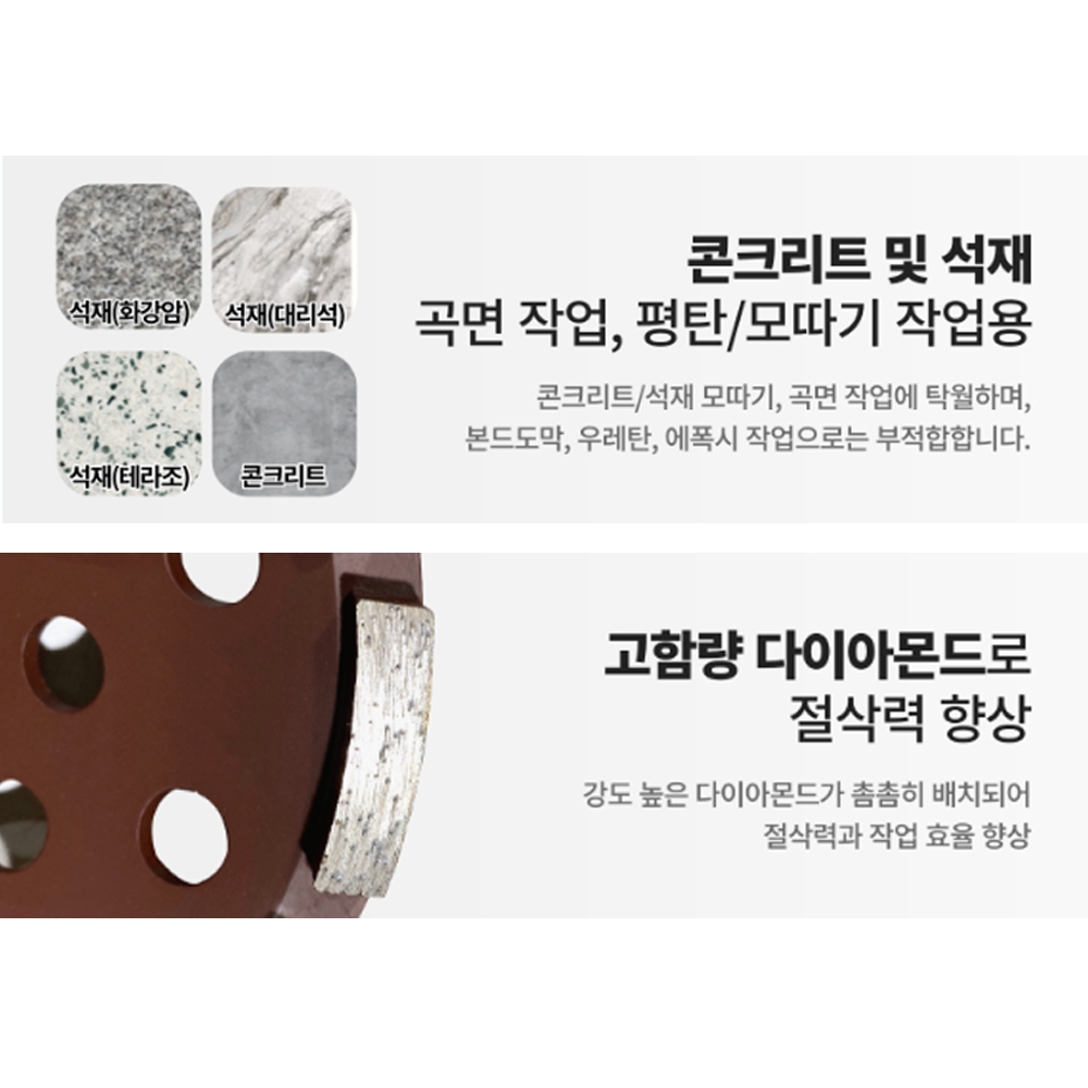 DMB 다이아몬드컵 콘크리트평탄 견출 모따기 표면가공 곡면 작업 일반컵 75mm