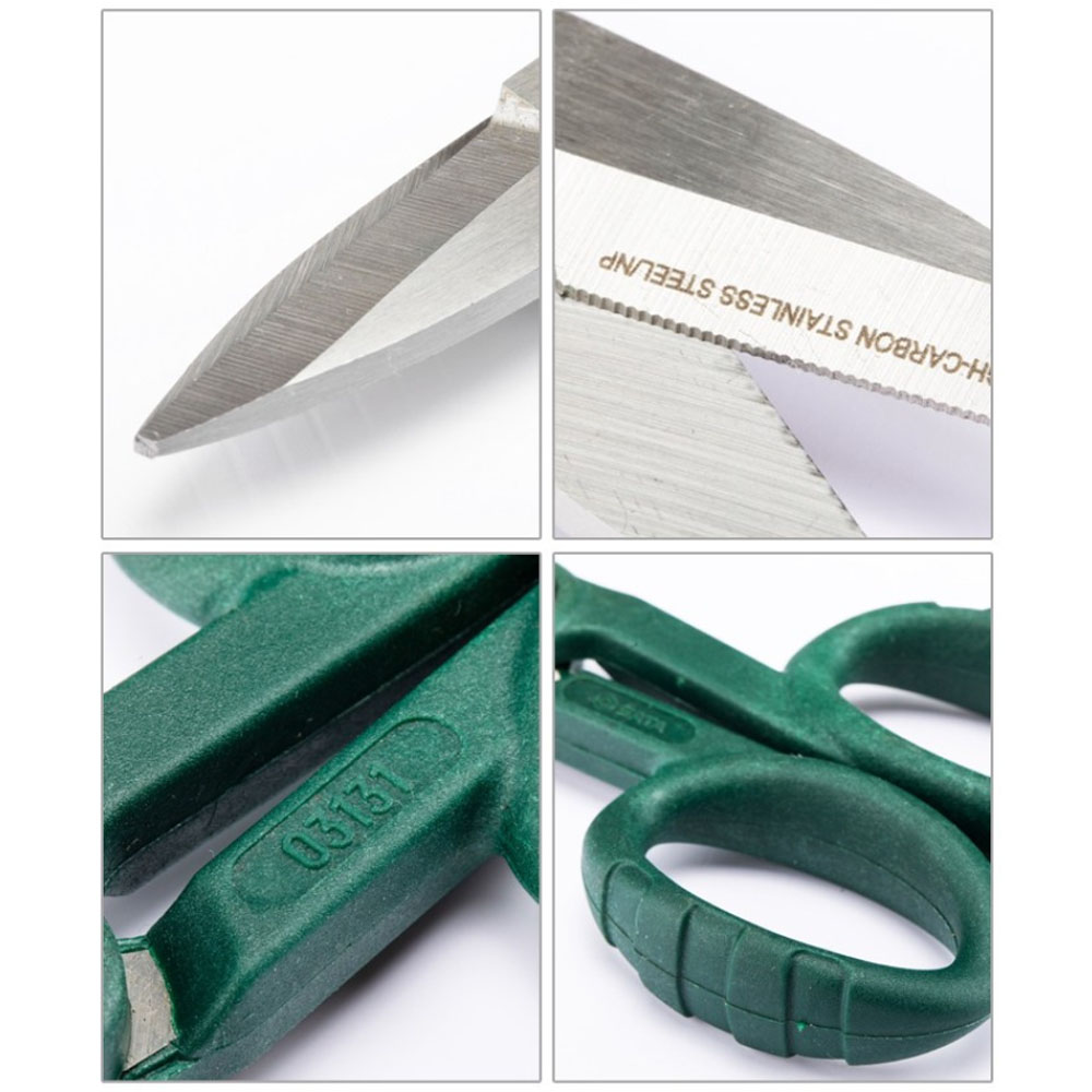 사타 고탄소 스테인레스 스틸 나일론 핸들 톱니날 138mm 전기공가위 03131