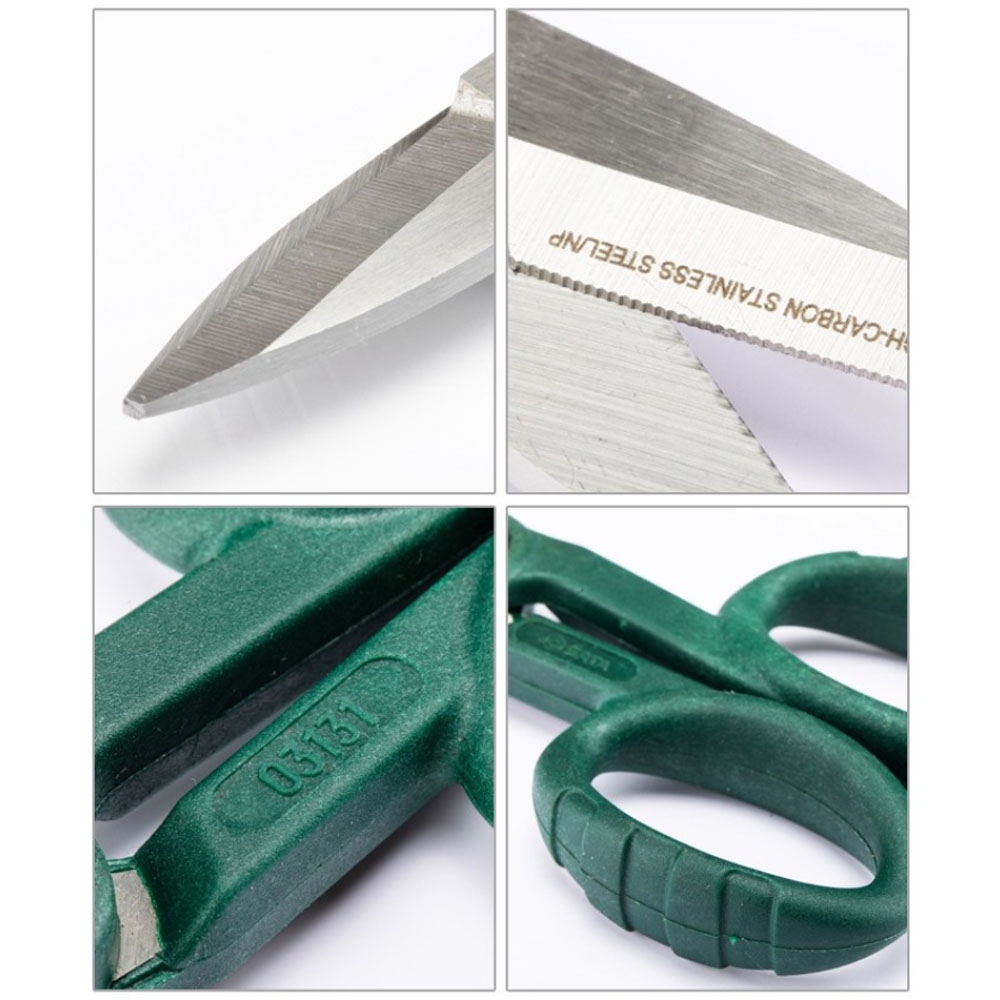 사타 고탄소 스테인레스 스틸 나일론 핸들 톱니날 138mm 전기공가위 03131