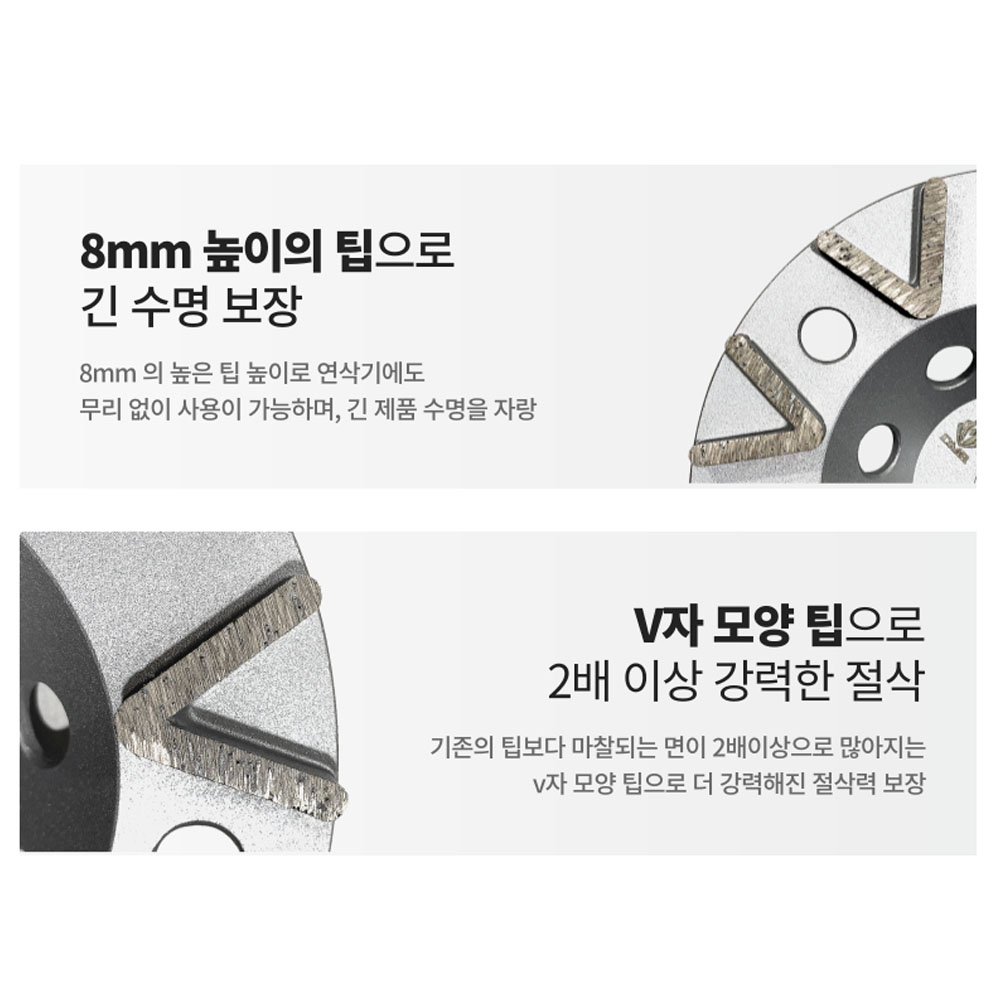DMB 다이아몬드컵 콘크리트 견출 평탄화 페인트 본드 도막제거 브이컵 175mm