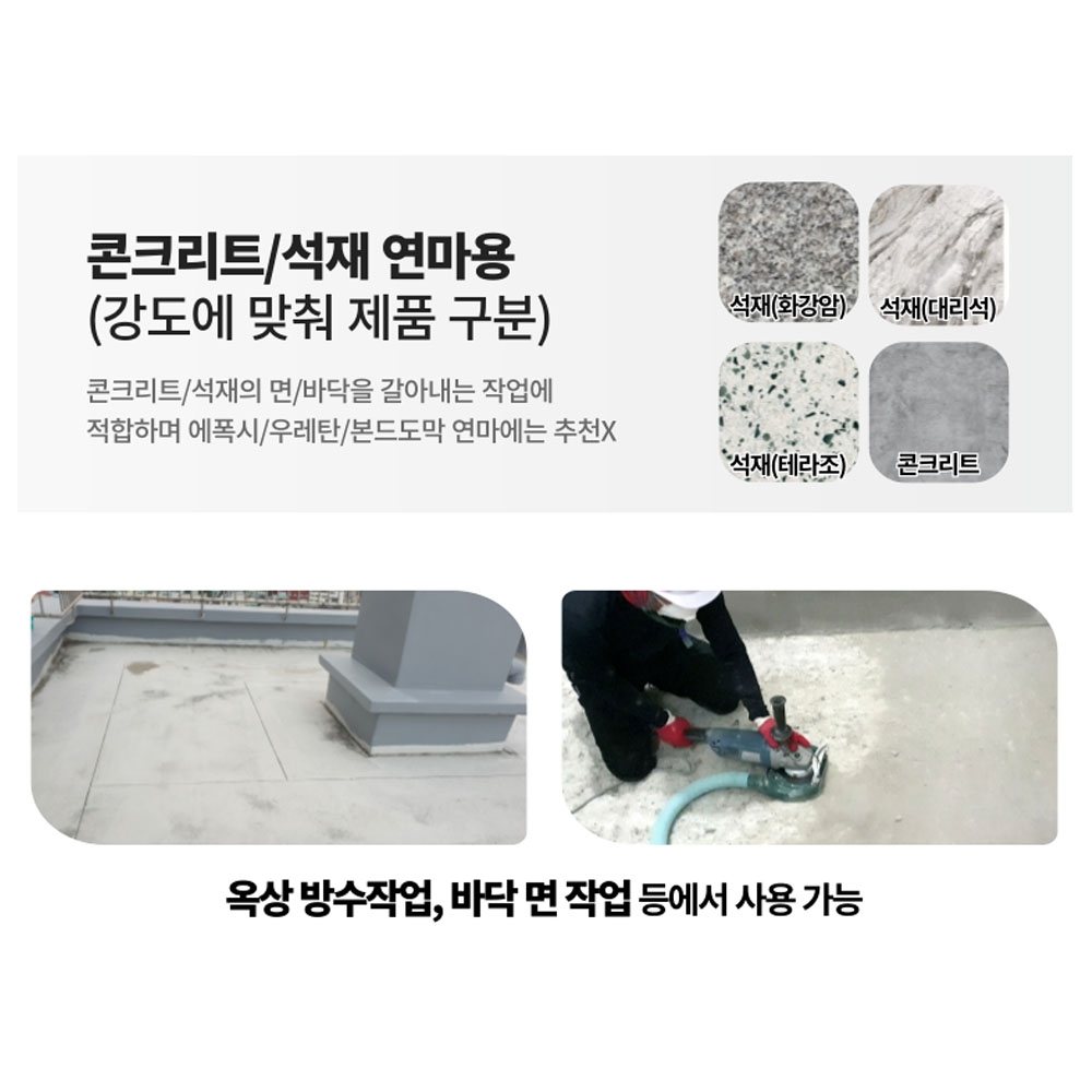 DMB 다이아몬드컵 콘크리트 석재 표면 연마 무른바닥 바나나컵 175mm