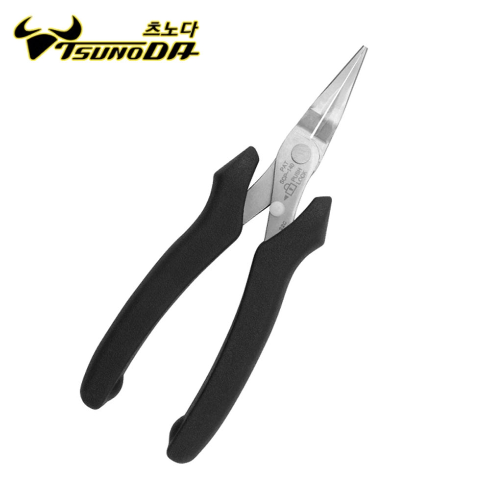 츠노다 판재누르기 긴접합면 200mm 오리주둥이형 플랫노우즈플라이어 DBP-200
