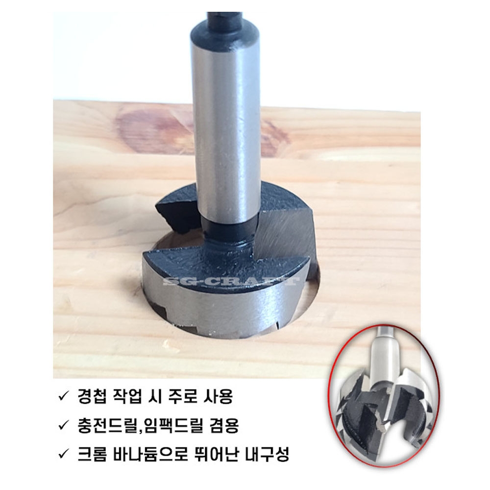 SG 씽크 경첩 천공 보링비트 홀쏘 35mm 목공용 포스너비트