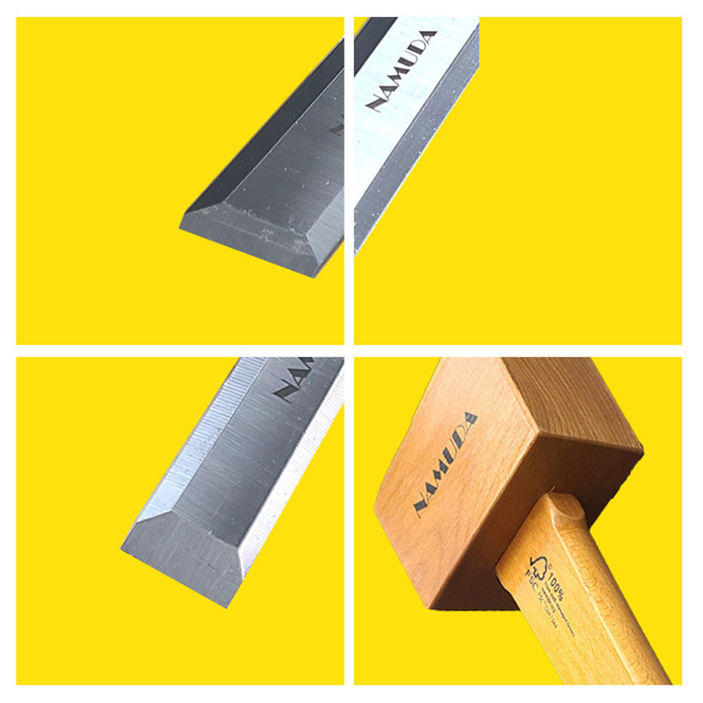 나무다 목공작업 우드끌 나무망치 고무손잡이 4PCS 목공용 끌세트 RU-04P