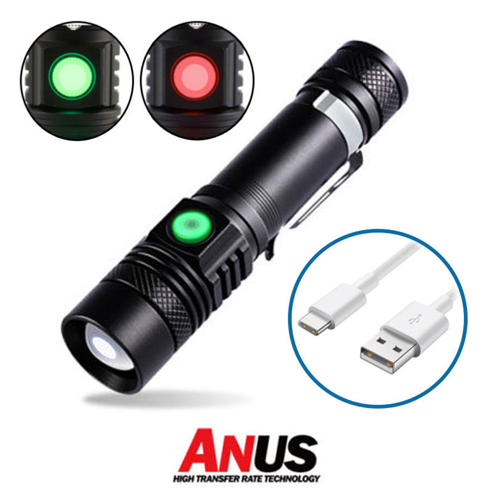 아누스 XML T6 LED 518 줌라이트 손전등 랜턴 충전 후레쉬 F-518