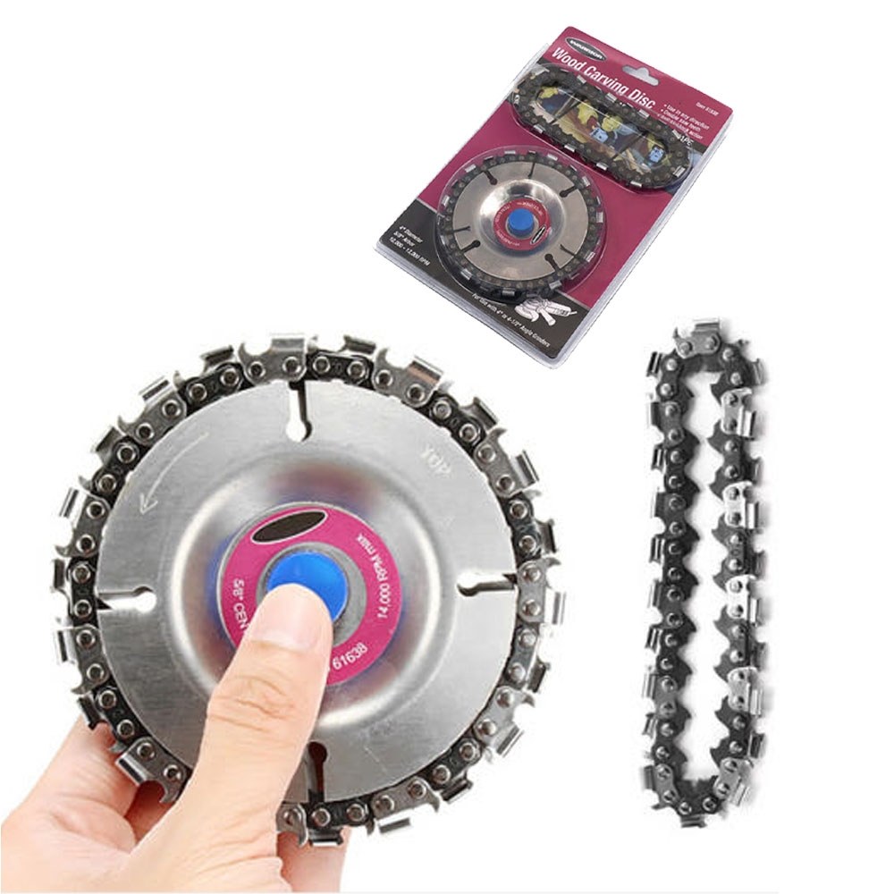 목재절단 곡선 홈파기 원형톱날 카빙 디스크 100mm 그라인더 더블 체인톱날