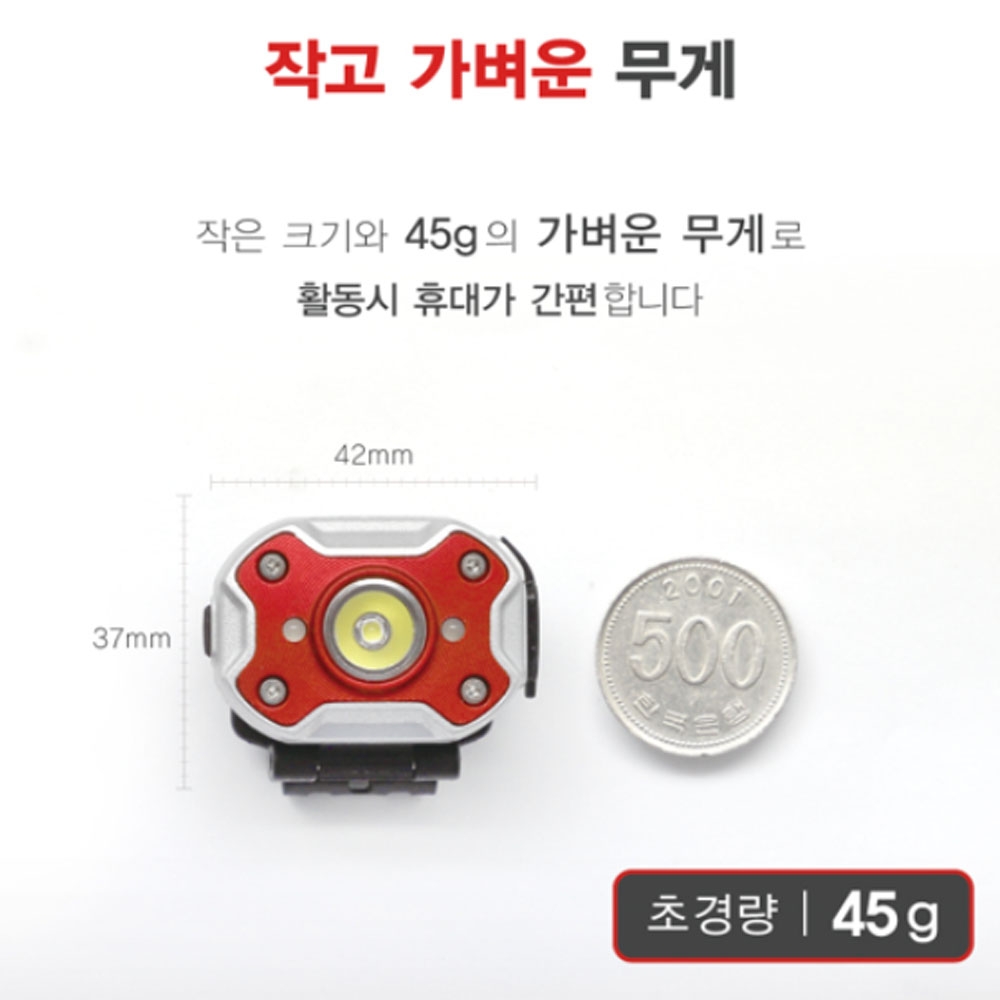 솔로 캠핑 등산 낚시 터보 SOS모드 초미니헤드랜턴 MHD-400L
