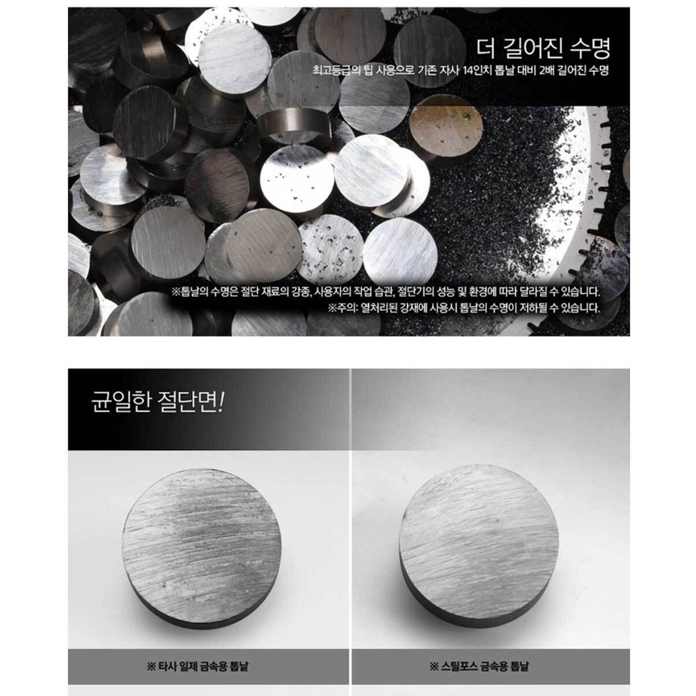 스틸포스 사각봉 환봉 앵글 355mm 72T 금속절단기날 TH-SC355SBM2