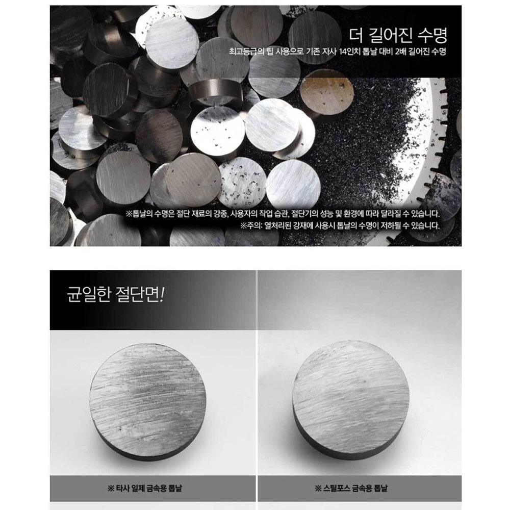스틸포스 사각봉 환봉 앵글 355mm 72T 금속절단기날 TH-SC355SBM2