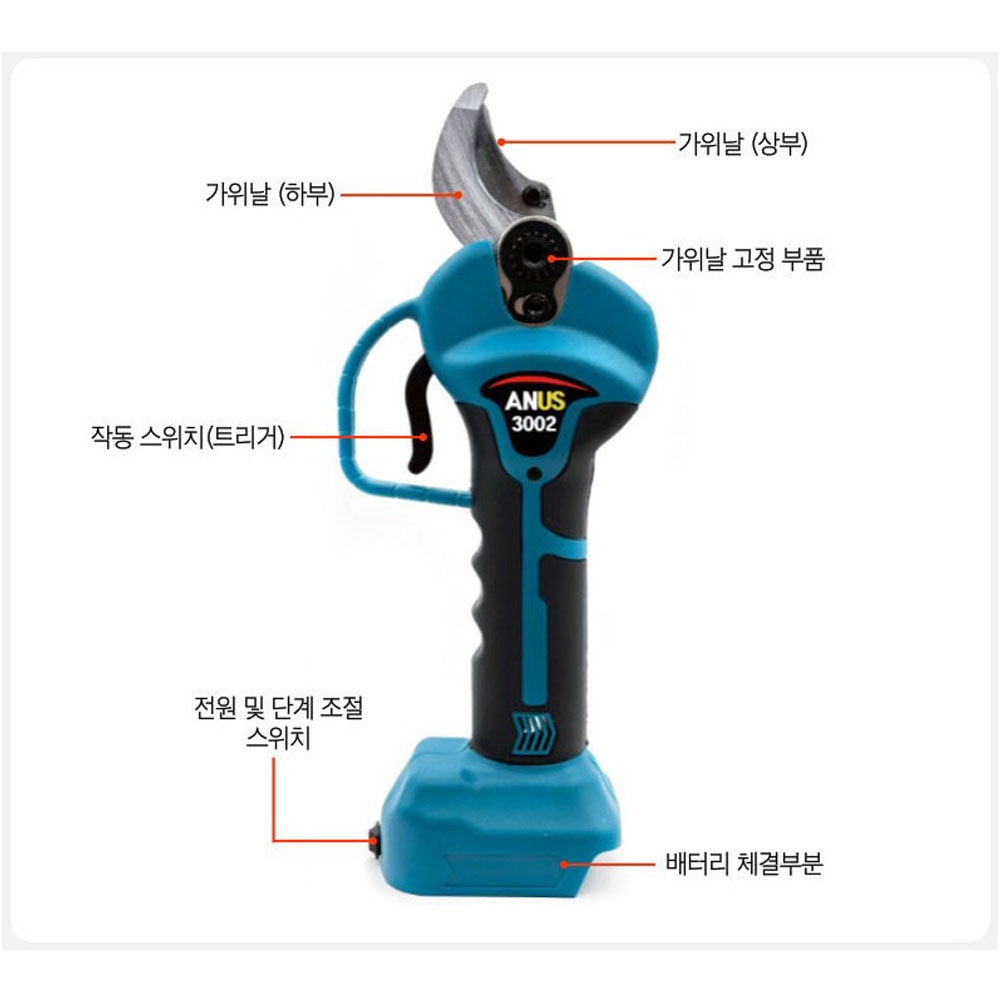 아누스 마끼다호환 디오배터리세트 20V 2.0Ah 30mm 충전전지가위 ANUS-3002