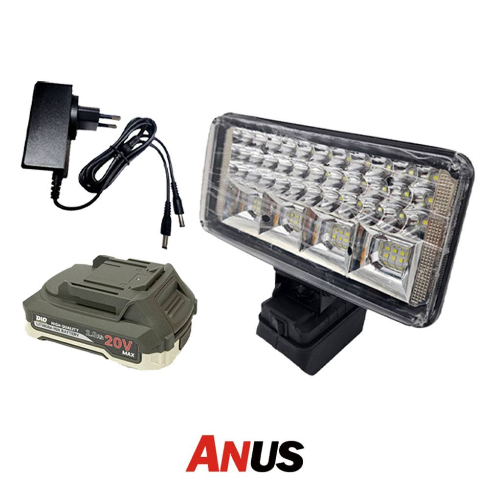 아누스 마끼다호환 디오배터리 20V 2.0Ah LED워크라이트 작업등 ANUS-MA01