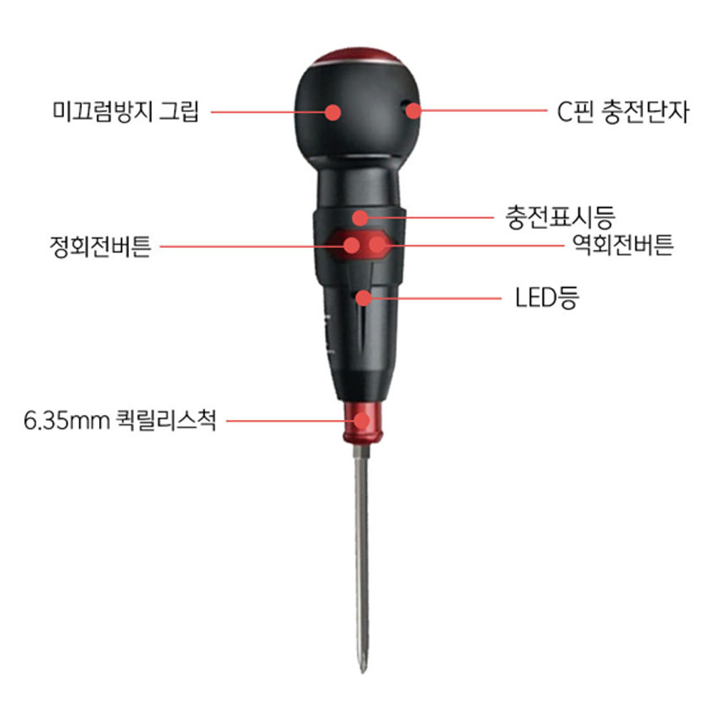 스파르탄 3.6V 0.9Ah 8종비트포함 일자형 C타입 충전드라이버 R4